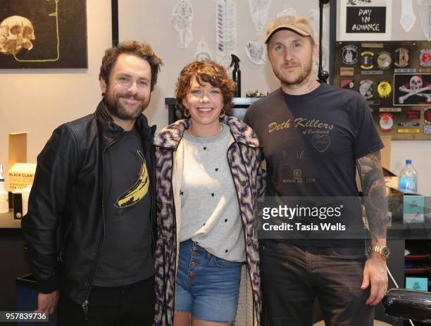 Charlie Day, Mary Elizabeth Ellis and Scott Campbell attend Shinola, Scott Campbell and Nathan Kostechko Mother's Day Celebration on May 12, 2018 in...