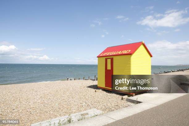 lifeguard hut - whitstable stock pictures, royalty-free photos & images