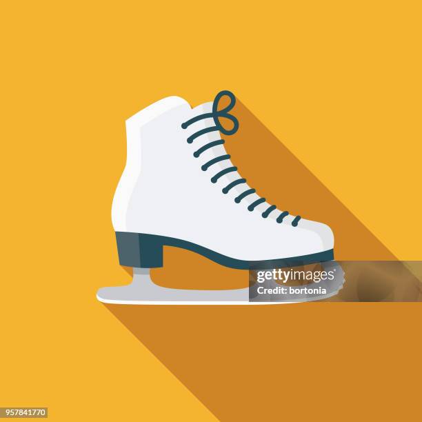 skating flat design sports icon with side shadow - figure skating vector stock illustrations