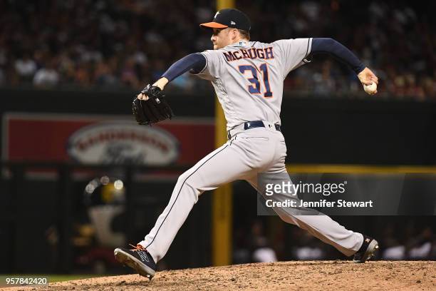 Collin McHugh of the Houston Astros delivers a pitch in the sixth inning of the MLB game against the Arizona Diamondbacks at Chase Field on May 5,...