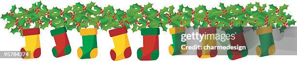 christmas bunting - christmas bunting stock illustrations