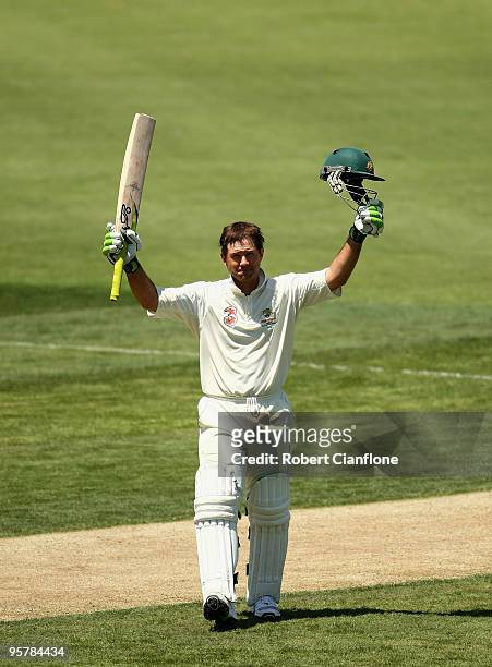 Ricky Ponting of Australia celebrates after reaching his double century during day two of the Third Test match between Australia and Pakistan at...