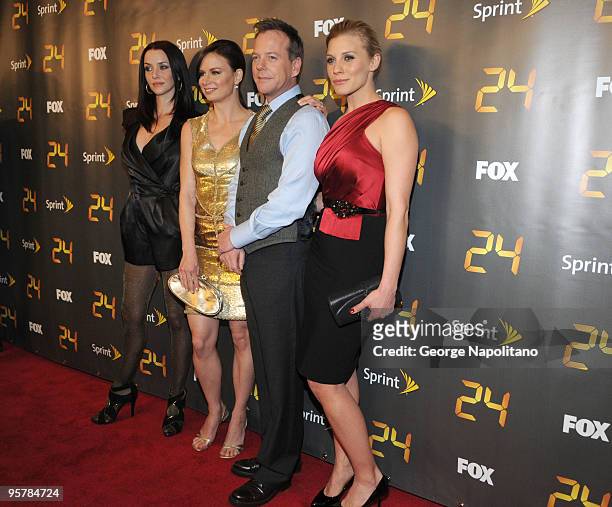 Annie Wersching, Mary Lynn Rajskub, Kiefer Sutherland and Katee Sackhoff attend the "24" Season 8 premiere>> at Jack H. Skirball Center for the...