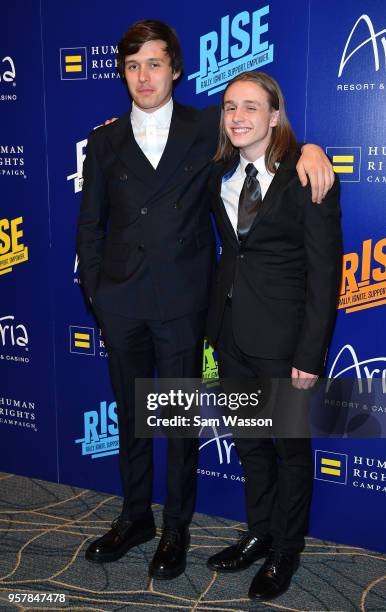 Actor Nick Robinson and his brother Joe Robinson attend the Human Rights Campaign's 13th annual Las Vegas Gala at the Aria Resort & Casino on May 12,...