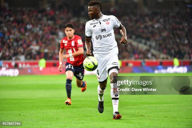 Papy Milson Djilobodji of Dijon during the Ligue 1 match between Lille OSC and Dijon FCO at Stade Pierre Mauroy on May 12, 2018 in Lille, France.