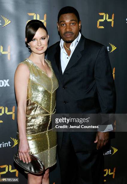 Actress Mary Lynn Rajskub and actor Mykelti Williamson attend the season premiere for the eighth season of the television series "24" at Jack H....