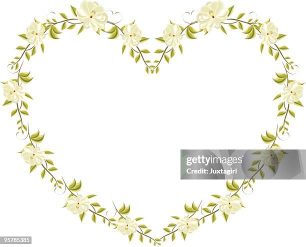 ilustraciones, imágenes clip art, dibujos animados e iconos de stock de magnolia corazón floral - magnolio