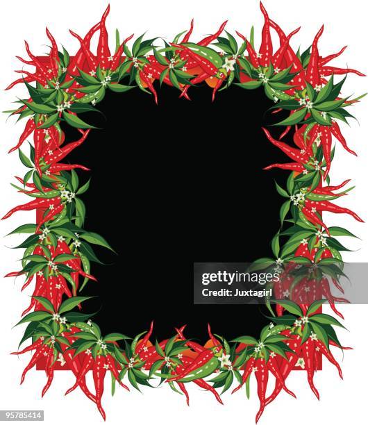 chilie pepper frame - tex mex stock illustrations