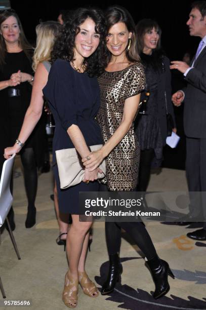Actress Abigail Spencer and actress Perrey Reeves attend the 9th Annual Awards Season Diamond Fashion Show Preview hosted by the Diamond Information...