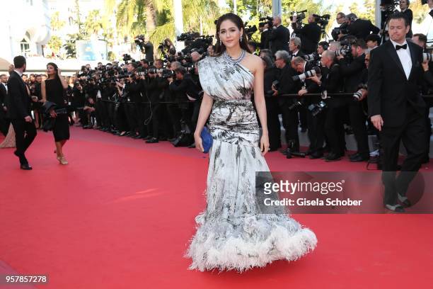 Araya Hargate attends the screening of "Girls Of The Sun " during the 71st annual Cannes Film Festival at Palais des Festivals on May 12, 2018 in...