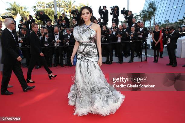 Araya Hargate attends the screening of "Girls Of The Sun " during the 71st annual Cannes Film Festival at Palais des Festivals on May 12, 2018 in...