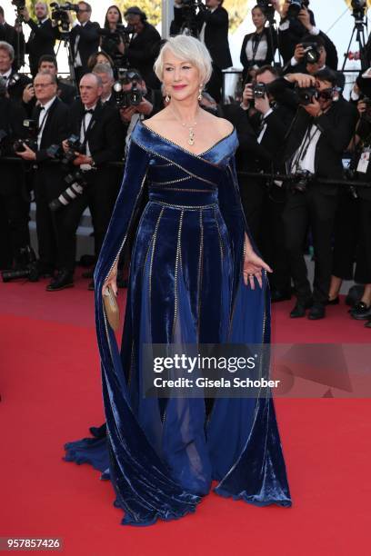 Actress Helen Mirren attends the screening of "Girls Of The Sun " during the 71st annual Cannes Film Festival at Palais des Festivals on May 12, 2018...