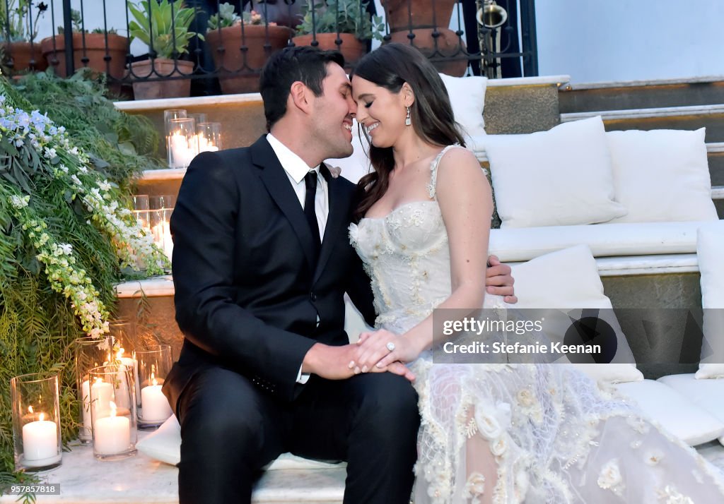 Harrison Refoua and Alexa Dell attend their engagement celebration at