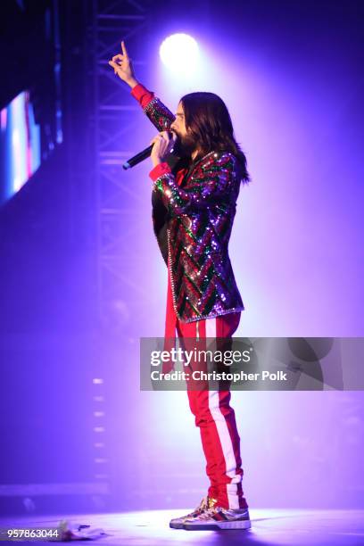 Jared Leto of Thirty Seconds to Mars performs onstage at KROQ Weenie Roast 2018 at StubHub Center on May 12, 2018 in Carson, California.