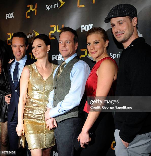 Chris Diamantopoulos, Mary Lynn Rajskub , Kiefer Sutherland, Katee Sackhoff and Frddie Prinze Jr. Attend the "24" Season 8 premiere at Jack H....