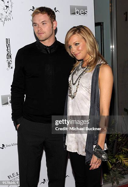 Actors Kellan Lutz and Katie Cassidy attends the Lisa Kline Boutique Launch Party for Division-E's Spring Collection on January 14, 2010 in Los...