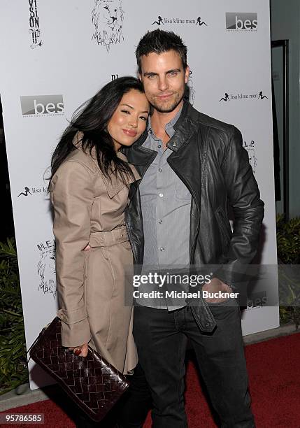 Actors Stephanie Jacobsen and Colin Egglesfield attend the Lisa Kline Boutique Launch Party for Division-E's Spring Collection on January 14, 2010 in...