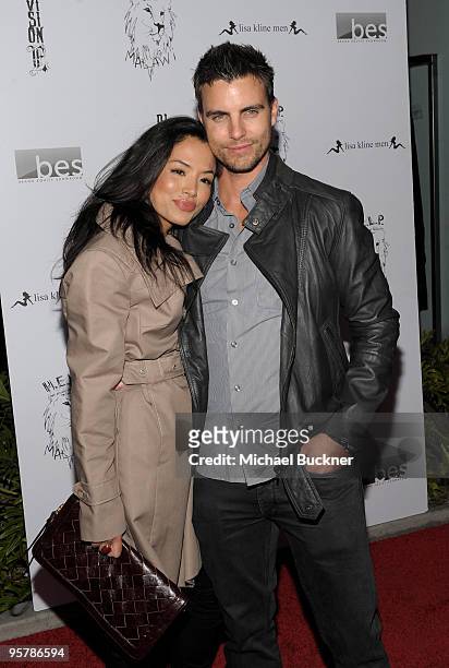 Actors Stephanie Jacobsen and Colin Egglesfield attend the Lisa Kline Boutique Launch Party for Division-E's Spring Collection on January 14, 2010 in...