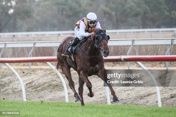 Smooth Hustler ridden by Georgina Cartwright wins the Frais Farms C,G&E BM58 Handicap at Bairnsdale Racecourse on May 13, 2018 in Bairnsdale,...