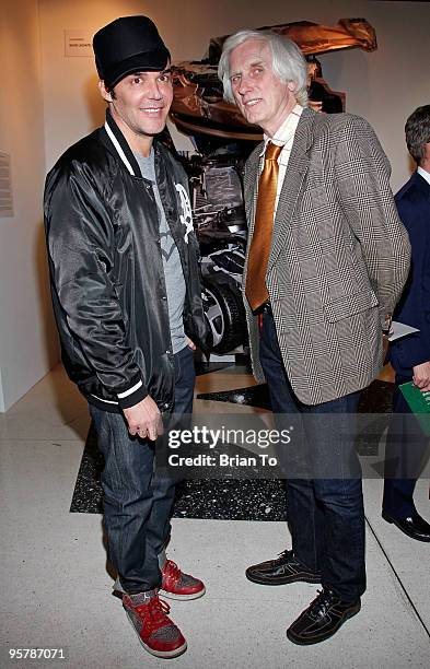 Photographers David LaChapelle and Douglas Kirkland pose at the 19th Annual International Los Angeles Photographic Art Exposition Opening at Santa...