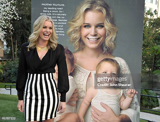 Actress Rebecca Romijn unveils her second Milk Mustache ad at "The Great Gallon Give" at The Backyard at W Los Angeles - Westwood on January 11, 2010...