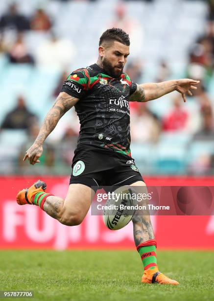 Adam Reynolds of the Rabbitohs kicks during the round 10 NRL match between the South Sydney Rabbitohs and the St George Illawarra Dragons at ANZ...