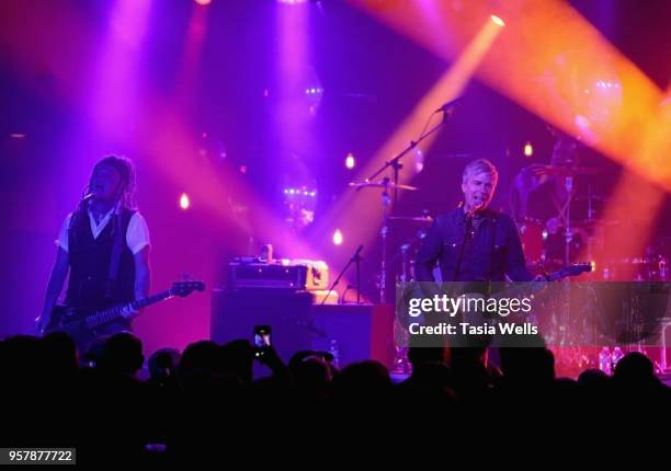 Daniel Lorca and Matthew Caws of Nada Surf perform at the Teragram Ballroom on May 12, 2018 in Los Angeles, California.