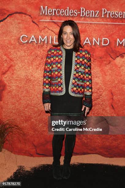 Edwina McCann arrives for the Mercedes-Benz Presents Camilla And Marc show at Mercedes-Benz Fashion Week Resort 19 Collections at the Royal Hall of...