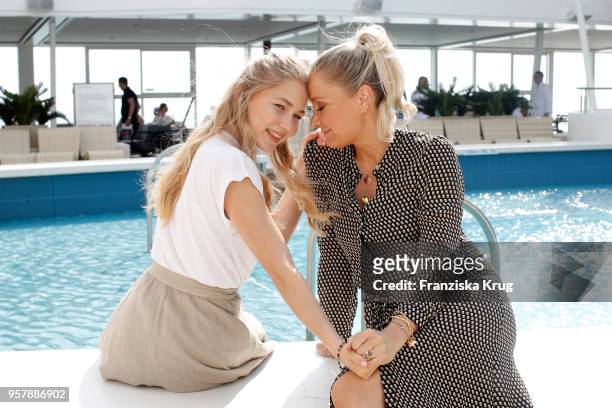 Janine Kunze and her daughter Lili Mari Budach during the naming ceremony of the cruise ship 'Mein Schiff 1' on May 12, 2018 in Hamburg, Germany.