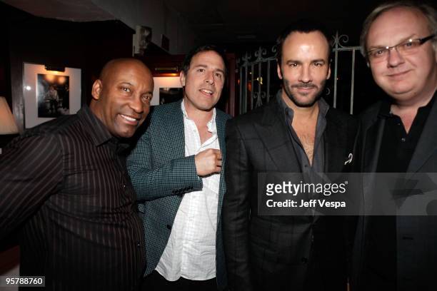 Directors John Singleton, David O. Russell, Tom Ford and George Hickenlooper attend a cocktail party for "A Single Man" on January 14, 2010 in...