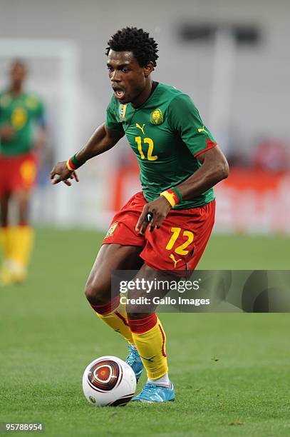 Henri Bedimo of Cameroon during the Africa Cup of Nations match between Cameroon and Gabon from the Alto da Chela Stadium on January 13, 2010 in...