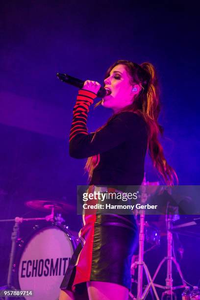 Sydney Sierota of the band Echosmith performs at The Fonda Theatre on May 12, 2018 in Los Angeles, California.