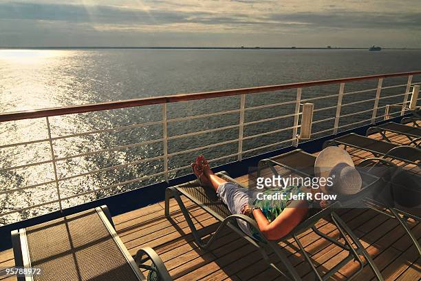 a relaxing morning at sea - 豪華客船 ストックフォトと画像