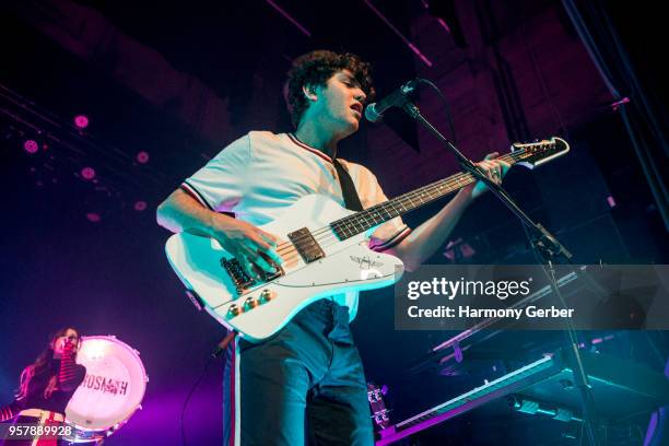 Noah Sierota of the band Echosmith performs at The Fonda Theatre on May 12, 2018 in Los Angeles, California.