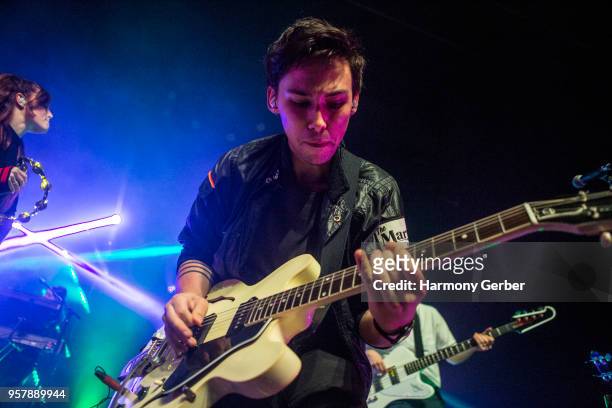 Jacob Evergreen of the band Echosmith performs at The Fonda Theatre on May 12, 2018 in Los Angeles, California.