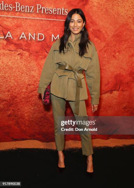 Jessica Gomes arrives for the Mercedes-Benz Presents Camilla And Marc show at Mercedes-Benz Fashion Week Resort 19 Collections at the Royal Hall of...