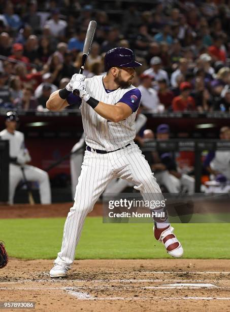 Steven Souza Jr of the Arizona Diamondbacks gets ready in the batters box against the Washington Nationals at Chase Field on May 10, 2018 in Phoenix,...