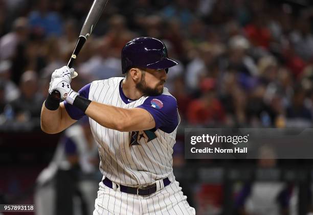 Steven Souza Jr of the Arizona Diamondbacks gets ready in the batters box against the Washington Nationals at Chase Field on May 10, 2018 in Phoenix,...