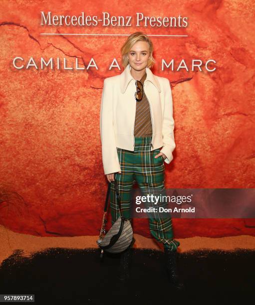 Nadia Fairfax arrives for the Mercedes-Benz Presents Camilla And Marc show at Mercedes-Benz Fashion Week Resort 19 Collections at the Royal Hall of...