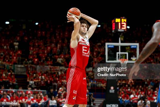 Davide Pascolo during a basketball game of Poste Mobile Lega Basket A between EA7 Emporio Armani Milano vs Red October Cantu' at Mediolanum Forum in...