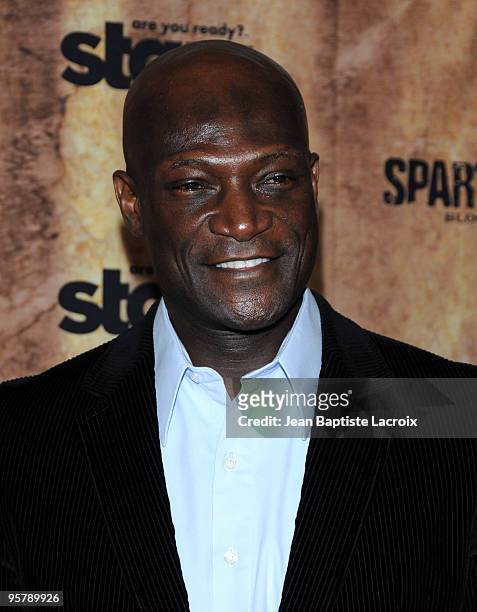 Peter Mensah arrives at the Starz original TV series 'Spartacus: Blood and Sand' at Billy Wilder Theater on January 14, 2010 in Westwood Village,...