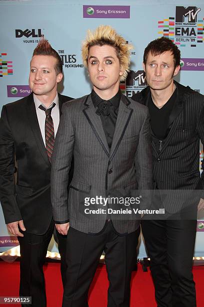 Greenday arrives for the 2009 MTV Europe Music Awards held at the O2 Arena on November 5, 2009 in Berlin, Germany.