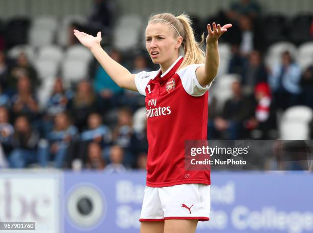 Leah Williamson of Arsenal during Women's Super League 1 match between Arsenal against Manchester City Ladies at Meadow Park Borehamwood FC on 12 May...