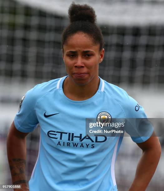 Demi Stokes of Manchester City WFC during Women's Super League 1 match between Arsenal against Manchester City Ladies at Meadow Park Borehamwood FC...