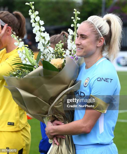 Steph Houghton of Manchester City WFC during Women's Super League 1 match between Arsenal against Manchester City Ladies at Meadow Park Borehamwood...