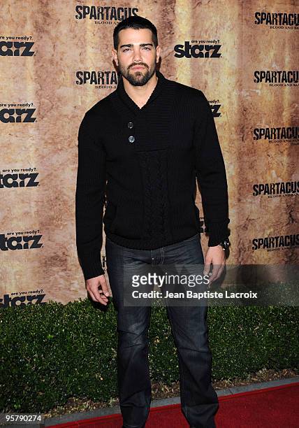 Jesse Metcalfe arrives at the Starz original TV series 'Spartacus: Blood and Sand at Billy Wilder Theater on January 14, 2010 in Westwood Village,...