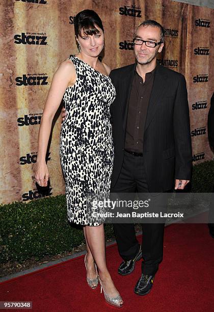 Lucy Lawless and John Hannah arrive at the Starz original TV series 'Spartacus: Blood and Sand' at Billy Wilder Theater on January 14, 2010 in...