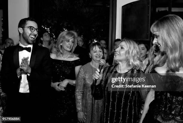 Soraya Refoua, Susan Dell and guests attend Alexa Dell and Harrison Refoua's engagement celebration at Ysabel on May 12, 2018 in West Hollywood,...