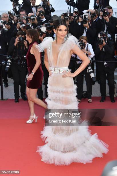 Kendall Jenner attends the screening of "Girls Of The Sun " during the 71st annual Cannes Film Festival at Palais des Festivals on May 12, 2018 in...