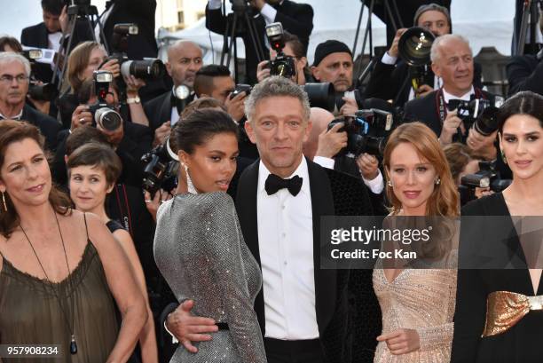 Tina Kunakey 52nd), Vincent Cassel and guests attend the screening of "Girls Of The Sun " during the 71st annual Cannes Film Festival at Palais des...